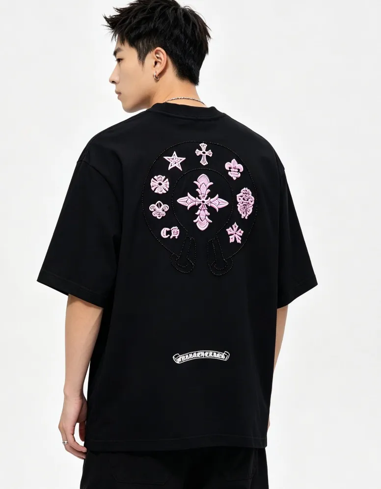 Louis Vuitton/Louis Vuitton warm Color Change embroidered logo short sleeves